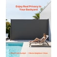 thumbnail image 6 of VEVOR Retractable Side Awning, 73" x 165" Patio Retractable Side Screen with 180 g/m² Polyester Fabric, Waterproof Sunshade Outdoor Privacy Screen Room Divider for Garden, Balcony, Pools, Deck, Gray, 6 of 9