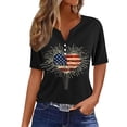 thumbnail image 3 of LPZOOGU Womens American Flag Shirt Patriotic T-Shirt USA Flag Tee 4th of July Tees Vintage V Neck Shirt Summer Short Sleeve Tops, 3 of 6