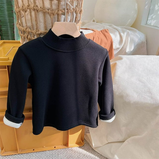 Chemise de Base à Col Roulé Uni pour Filles, Garçons et Tout-Petits (1 Tout-Petit-10 Ans)