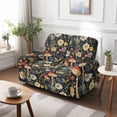 thumbnail image 2 of Jiueut Mushroom Dragonfly Daisy Flower Pattern Recliner Loveseat Slipcover, Polyester Spandex Couch Cover Elastic Reclining Chair Covers Universal Fit for Most Sofa Couch, 2 of 7