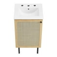 thumbnail image 6 of Modway Chaucer 18" Wood & Rattan Bathroom Vanity in Oak/White, 6 of 16