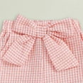 thumbnail image 4 of mgoYE Girls Pants Size 6 Toddler Baby Girl Shorts Gingham Plaid Print Casual Bow Elastic Waist Short Pants Summer Clothes |Pink,9-12 Months, 4 of 6