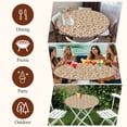 thumbnail image 7 of Brown Floral Round Tablecloth, Fitted Table Cover with Elastic for 36"-44" Round Tables, Vintage Rustic Flowers Botanical Spring Table Cloth Outdoor Indoor Dinning Party Waterproof Tablecloths, 7 of 7