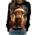 thumbnail image 5 of Sakmal Women Christmas Sweatshirts Green Crew Neck Tops Animal Print Workout Sweatshirt for Women, 5 of 5