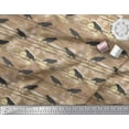 thumbnail image 3 of Soimoi Brown Poly Georgette Fabric Crow Bird Decor Fabric Printed BTY 42 Inch Wide, 3 of 3