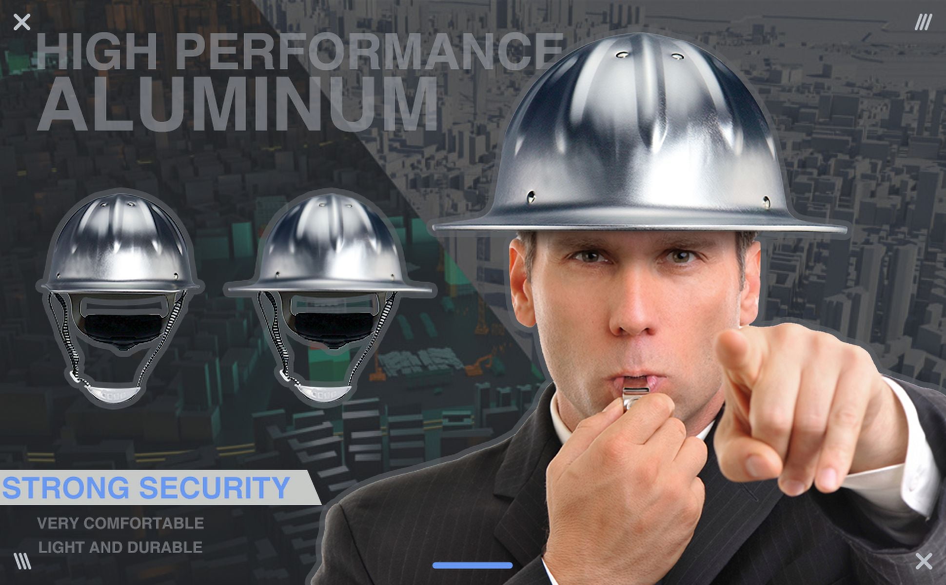 Aluminum Safety Hard Hats Helmet with Ratchet Suspensions Silver Safety Cap One Size Helmet Fits Most(Silver)