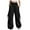 Black, variant on Parachute Pants Woman Y2K Fashion Baggy Cargo Pants Drawstring Elastic Streetwear Trousers with Pockets (White M)