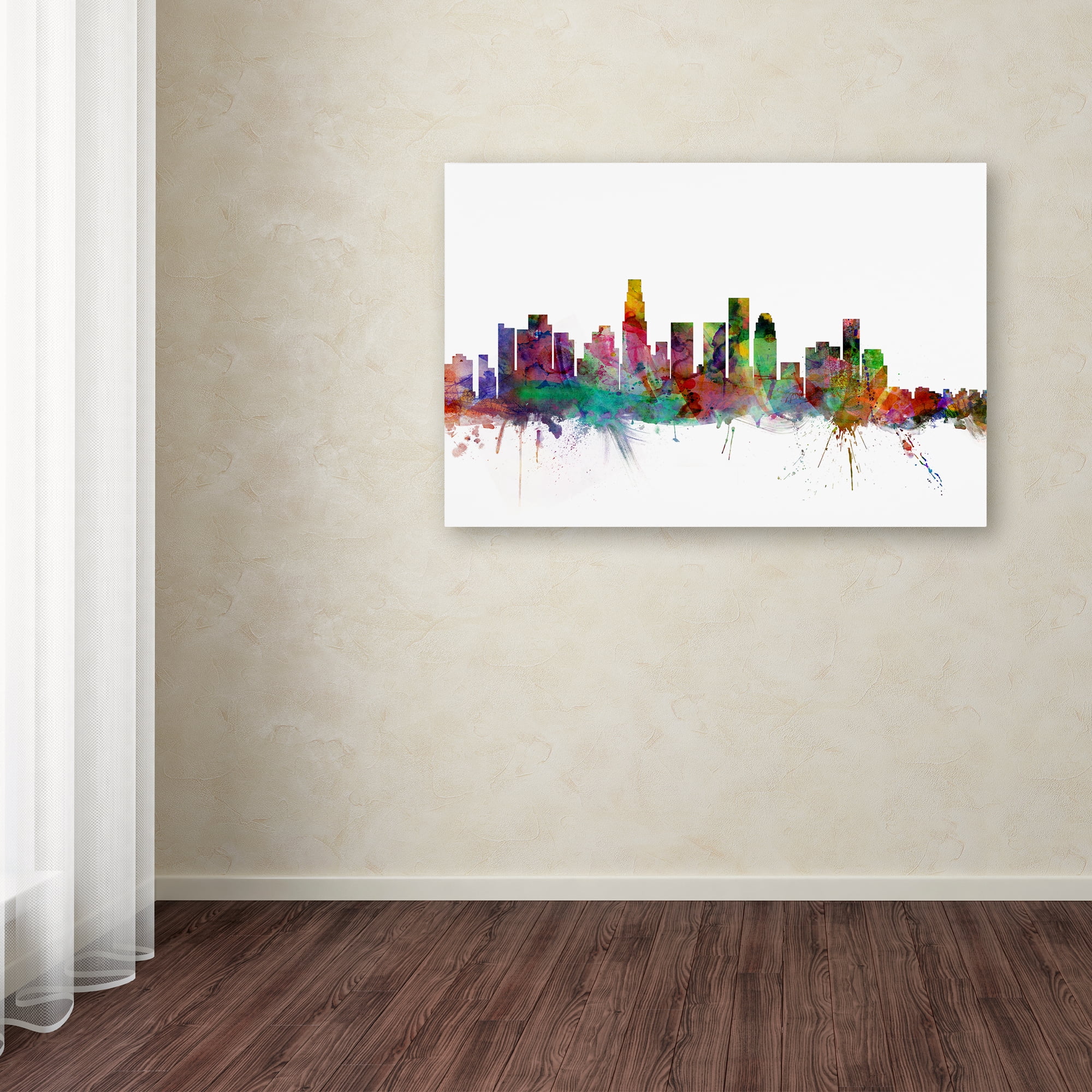 Michael Tompsett 'Los Angeles California Skyline' Canvas Art