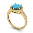 thumbnail image 2 of Clara Pucci 14K Yellow Gold 1.8ct Turquoise Halo Ring for Women, 2 of 8