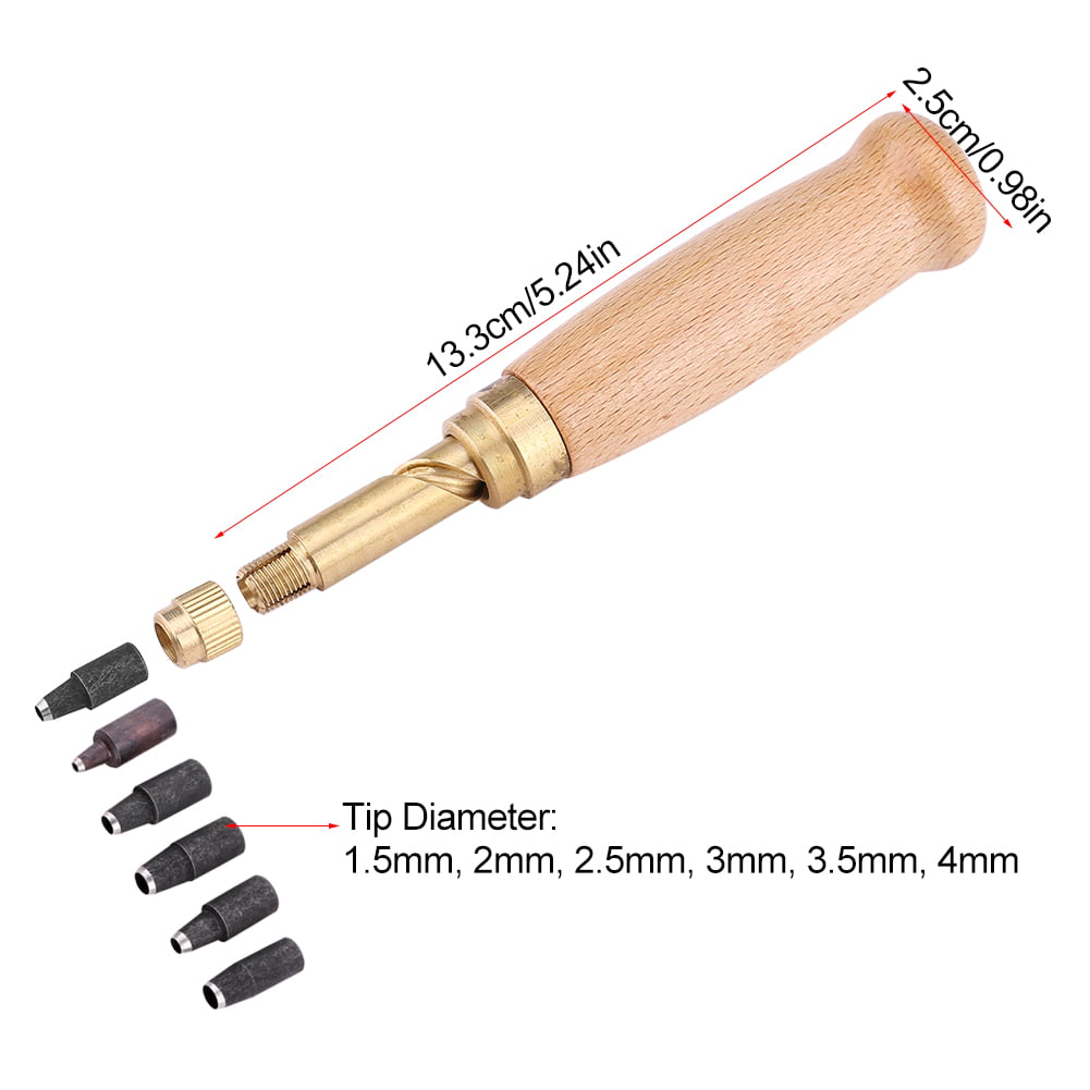 Professional Leather Wood Handle Awl Tools For Leathercraft Stitching Sewing r_3 