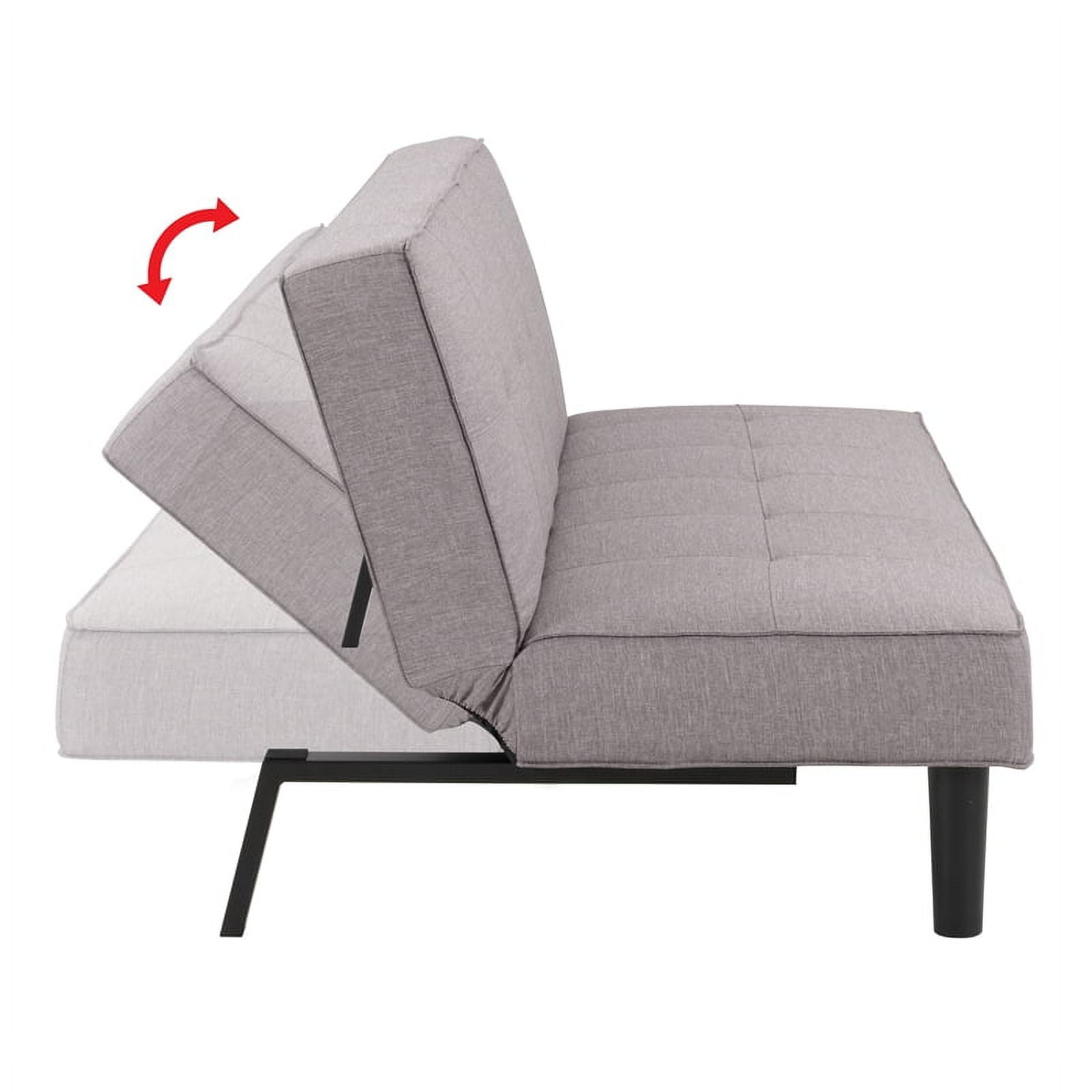 CorLiving LAR903S Convertible Futon Sofa Bed with Grey Khaki Mattress