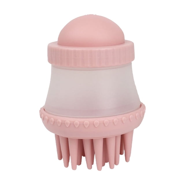 Mom's Best Cepillo de baño para mascotas, masajeador y cepillado, con dispensador de jabón y champú, exfoliante corporal de silicona suave, color verde menta.