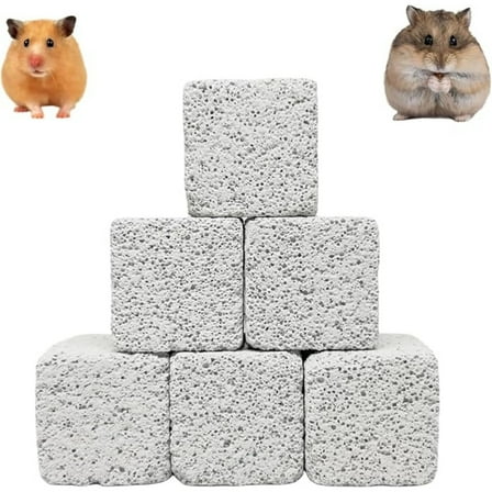 Rabbits Lava Blocks Teeth Grinding Stone Chew Toys for Hamster Chinchillas 6 Pcs