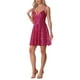 thumbnail image 4 of INSPIRE CHIC Vestido de Mujer con Brillo y Lentejuelas, Tirantes Espagueti, Espalda Descubierta, Vestido de Fiesta Mini en Color Rosa Fucsia, 4 of 6
