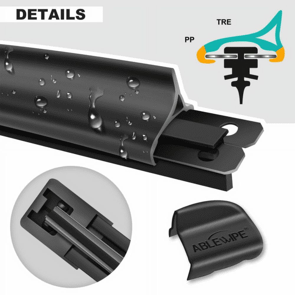 ABLEWIPE Windshield Wiper Blades fit for Mercedes-Benz CLA250 2014 24" + 19" (set of 2), ModelLW3082