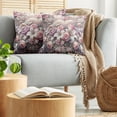 thumbnail image 5 of Ambesonne Romantic Throw Pillow Cover 2 Pack, Pastel Love Garden Flowers, 20", Pale Pink Peach and Lilac, 5 of 7