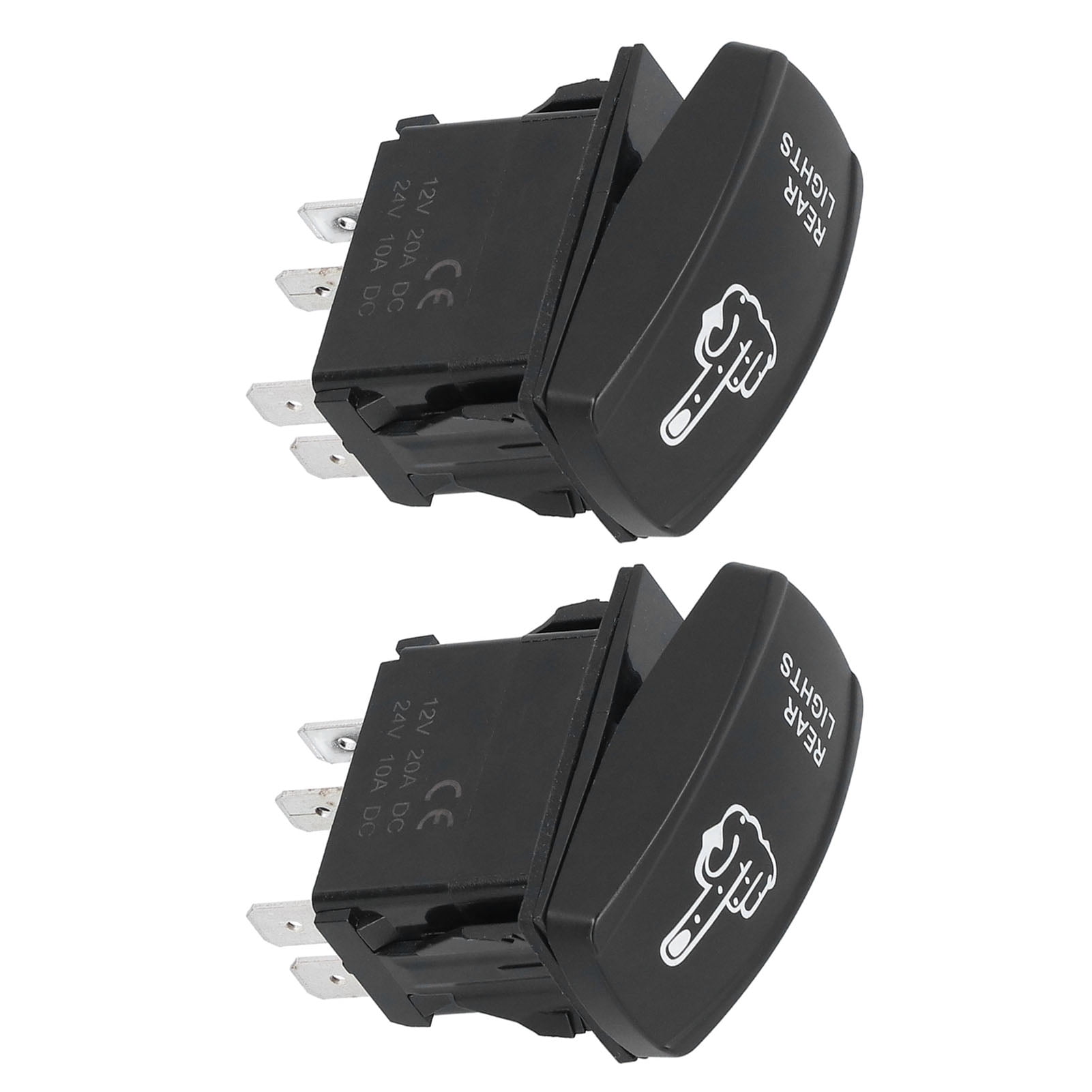 Boat Switches, Rocker Switch 2Pcs Plug In Terminal Pre Wiring 5 Pin For