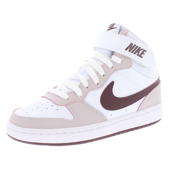 Nike Court Borough Mid 2 Leather GS Girls Shoes Size 6, Color: White/Burgundy Crush