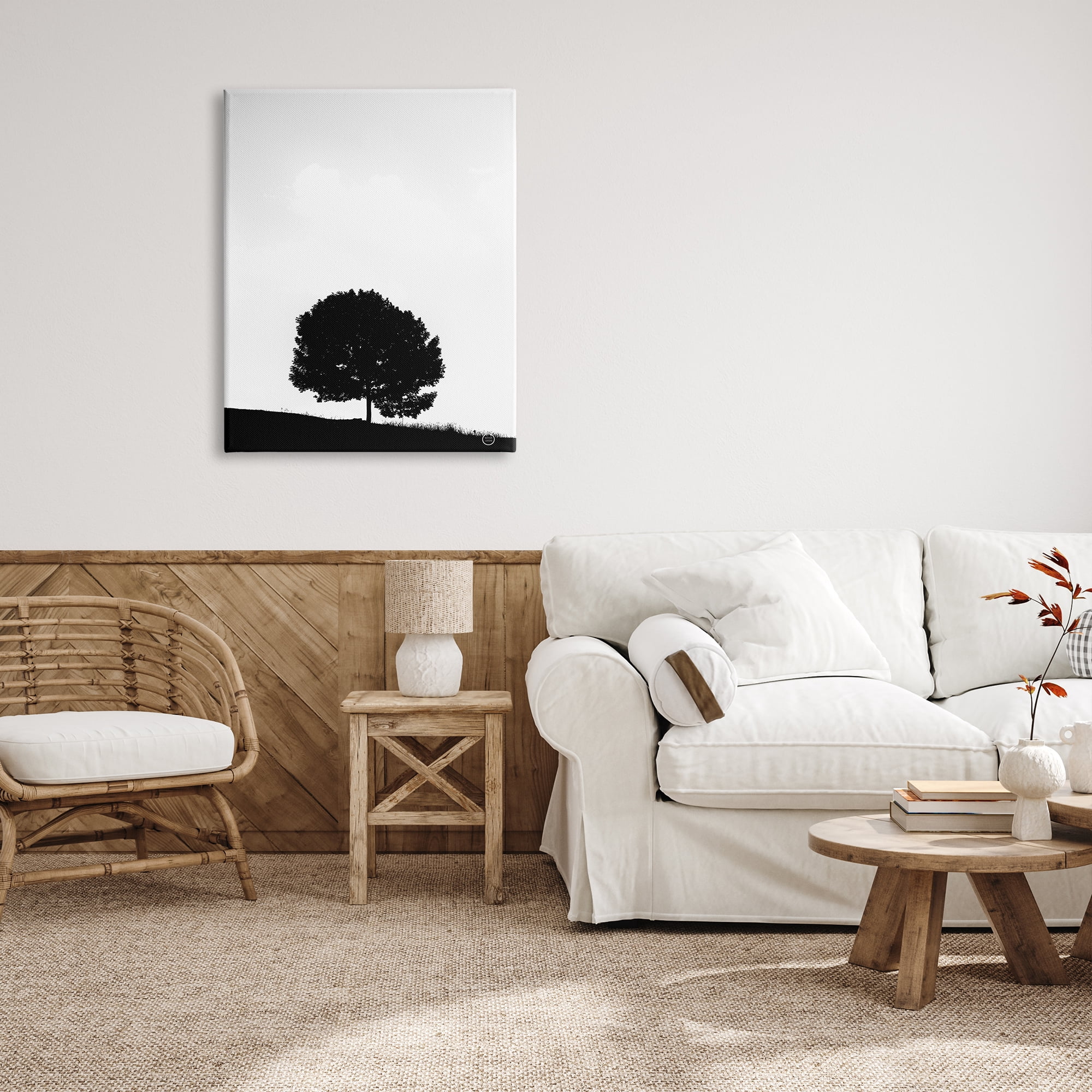Stupell Industries Minimal Sycamore Tree Silhouette Black White Nature Photography, 30 x 40, Design by Nathan Larson