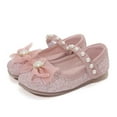 thumbnail image 2 of FLMEI Little Big Girls Princess Shoes for Kids Baby Bowknot Fashion Dress Shoes Spring Fall Summer Girls Shiny Flats for Toddler, 2 of 9