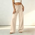 thumbnail image 4 of Resicozy Womens Wide Leg Sweatpants High Waisted Baggy Drawstring Joggers with Pockets Casual Lounge Wear Khaki L, 4 of 5