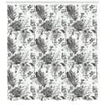 thumbnail image 3 of Ambesonne Black and White Shower Curtain, Botanical Flora, 69"Wx70"L, Black White, 3 of 3