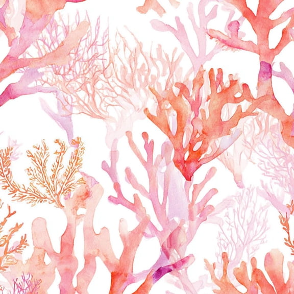 Peel and Stick Wallpaper 23.6in x 9.8ft Watercolor Coral Soft Pink Purple Tones marine life Contact Paper Vinyl Waterproof Self Adhesive Wall Paper for Bedroom Shelf Cabinet Renter Friendly