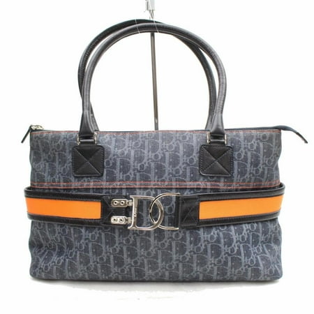 - Navy Monogram Oblique Signature Trotter Zip Tote 869535 Blue Canvas Satchel