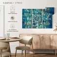 thumbnail image 5 of Elephant Stock Mandala In Blue I Wall Art - Horizontal Multi Panel Canvas - Dining Room Wall Decor - Decor Elements Multi Panel - Teal And Blue Decor By Danhui Nai - 57" x 36", 5 of 8