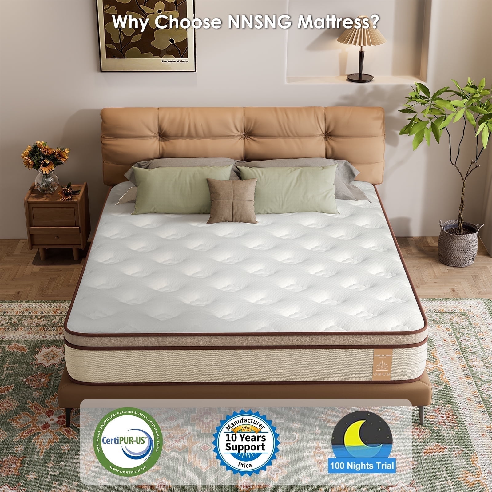 NNSNG 12" Twin Mattress in a Box,Memory Foam Mattress with Motion Isolation, Medium Firm, Pressure Relief for Bedroom,White