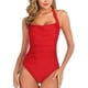 thumbnail image 3 of YUEHAO Trajes de baño para mujer Traje de baño de una pieza Push Up Acolchado Bikini Traje de baño Monokini (Rojo L), 3 of 8