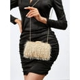 thumbnail image 5 of Women's Feather Evening Bag Mini Clutch Handbag Crossbody Purse, 5 of 6