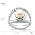 thumbnail image 4 of Sterling Silver Rhodium-Plated Satin/Polished 8-9mm Button Fwc Pearl Ring (Size 6) Made In Thailand qr6869-6, 4 of 5