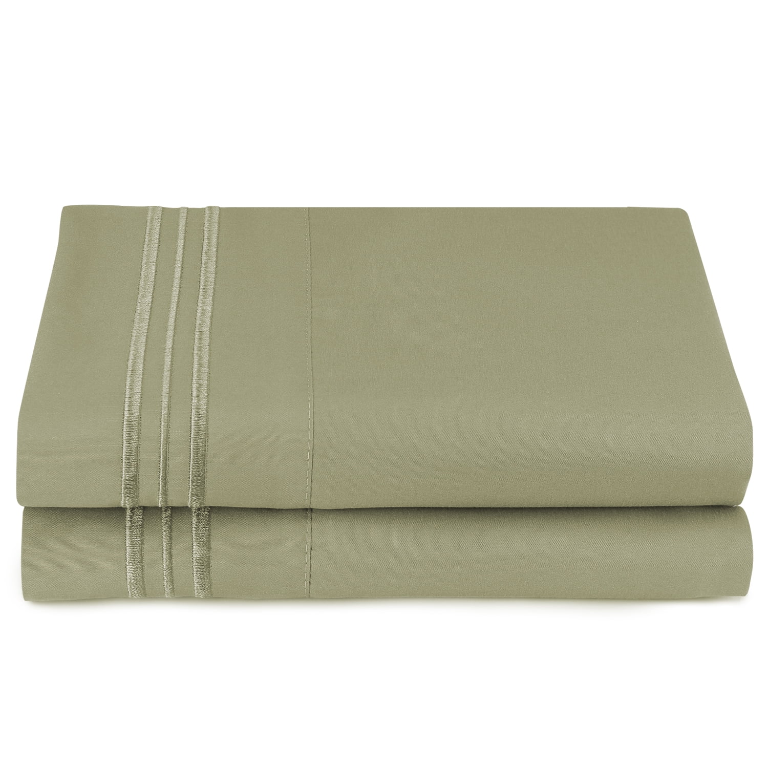 Clara Clark Pillow Cases Premier 1800 Microfiber Collection Pillow Case Set Of 2 Pieces, Standard Size, Sage Olive Green