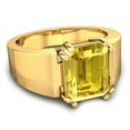 thumbnail image 2 of Maa Karni Natural Yellow Sapphire Ring 925 Sterling Silver 22k Gold Plated Ring 4.50 Ct. AAA+ Quality Birthstone Astrology Sapphire Octagon Cut Handmade Ring for Unisex, 2 of 5
