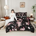 thumbnail image 4 of Castle Fairy Cherry Blossom Girl Twin Comforter Sets,Pink Sakura Bedding Set, 4 of 8