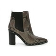 thumbnail image 5 of Charles David Duke Dark Taupe Snake Block Heel Embellished Chelsea Ankle Booties (Dark Taupe, 8), 5 of 8