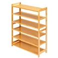 Zimtown 6 Tiers Natural Bamboo Wood Shoe Shelf Shoe Rack Shoe Storage