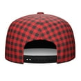 thumbnail image 3 of Classic Red and Black Buffalo Plaid Snapback Hat - Rustic Farmhouse Print Flat Brim Cap for Streetwear Fans, 3 of 5
