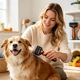 thumbnail image 4 of Partheme Pet Knot Remover Comb, Detangling Dematting Brush for Long Hair Dogs Cats, Undercoat Rake for Shedding Hair Removal, Grooming Tool for Matted Fur, Orange#2, 4 of 6