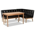 thumbnail image 1 of Baxton Studio Arvid Dark Brown Faux Leather 3-Piece Wood Dining Nook Set, 1 of 7