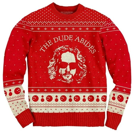 the big lebowski the dude abides ugly christmas (Best Place To Find Ugly Christmas Sweaters)