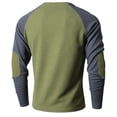 thumbnail image 5 of KHONTS Men's Henley Shirt Raglan Long Sleeve T Shirts Casual Lightweight Tops Classic Fashion Tees Army Green L, 5 of 7