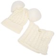 thumbnail image 2 of Niños invierno cálido mantener gorro tejido bufanda niño bebé niña lindo cuello calentador blanco, 2 of 9