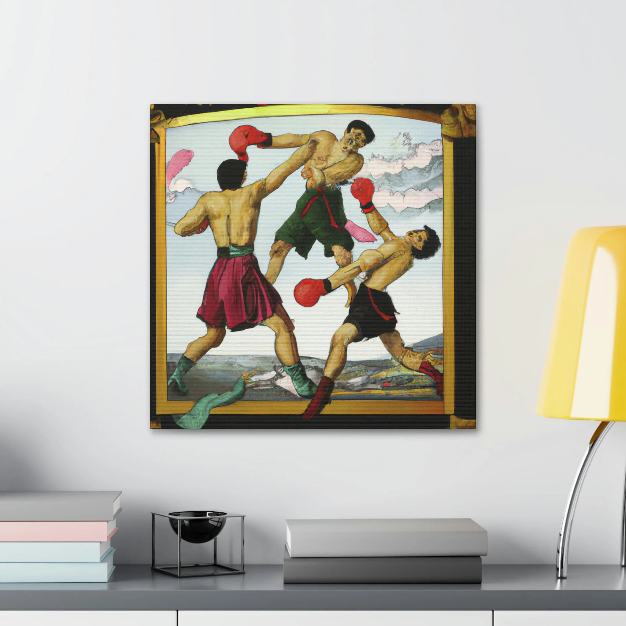 Boxers In A Brawl - Canvas