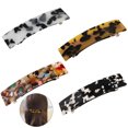 thumbnail image 3 of Barrettes Françaises Rectangulaires Décoratives 4 Pcs Pinces à Cheveux Automatiques, 3 of 10