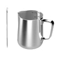 thumbnail image 2 of BotaniNest Milk Frothing Pitcher 350ml 12oz Stainless Steel Milk Jug With Scale Latte Decorating Art Milk Frother Cup Coffee Machine For Making Latte Coffee Art, 2 of 7