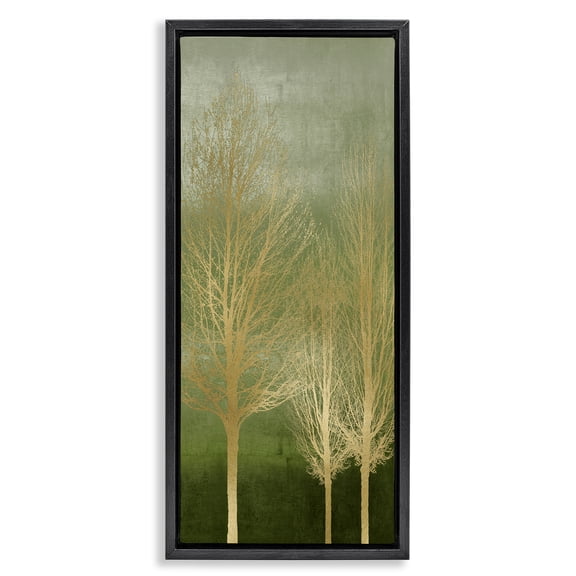 Stupell Industries Tranquil Gold Branches Landscape & Nature Painting Black Floater Framed Canvas Art Print Wall Art, 11 x 25
