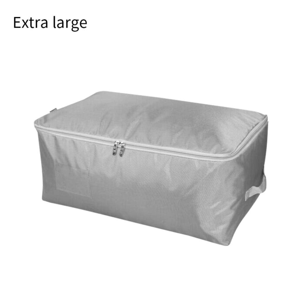 Storage Bag Quilt Organizer Zipper Bag Pillow Clothes Oxford Cloth grey XL