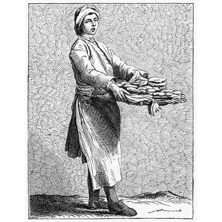 Paris Baker C1740 Nselling Hot Cakes On The Street In Paris France Engraving 1875 After An Etching By Edm Bouchardon C1740 Poster Print by Granger